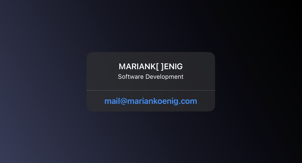 MARIANK[ ]ENIG – Software Development